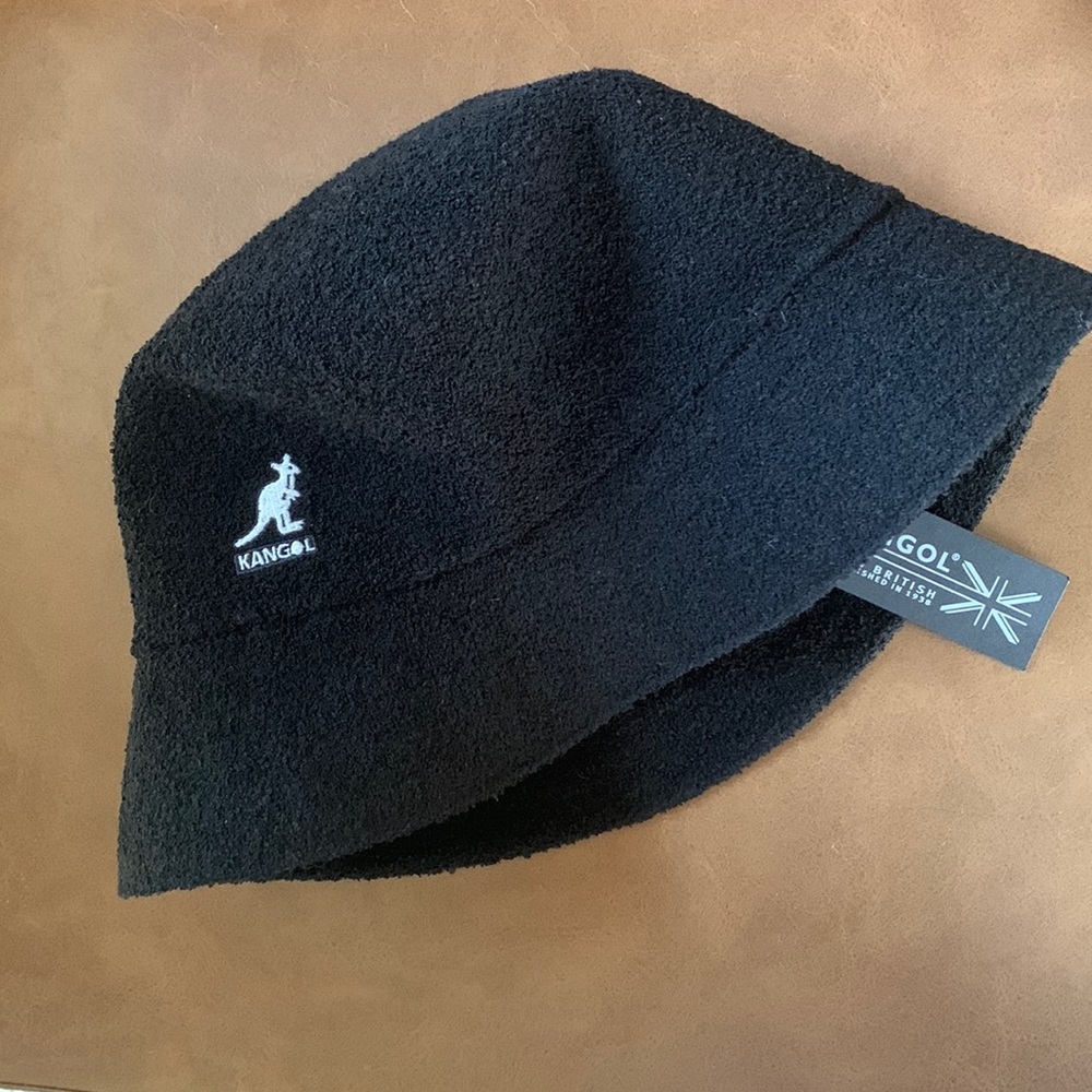 Brand new black Kangol bucket hat.